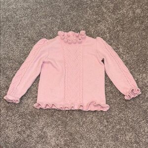 Janie and Jack Light Pink Ruffle Sweater